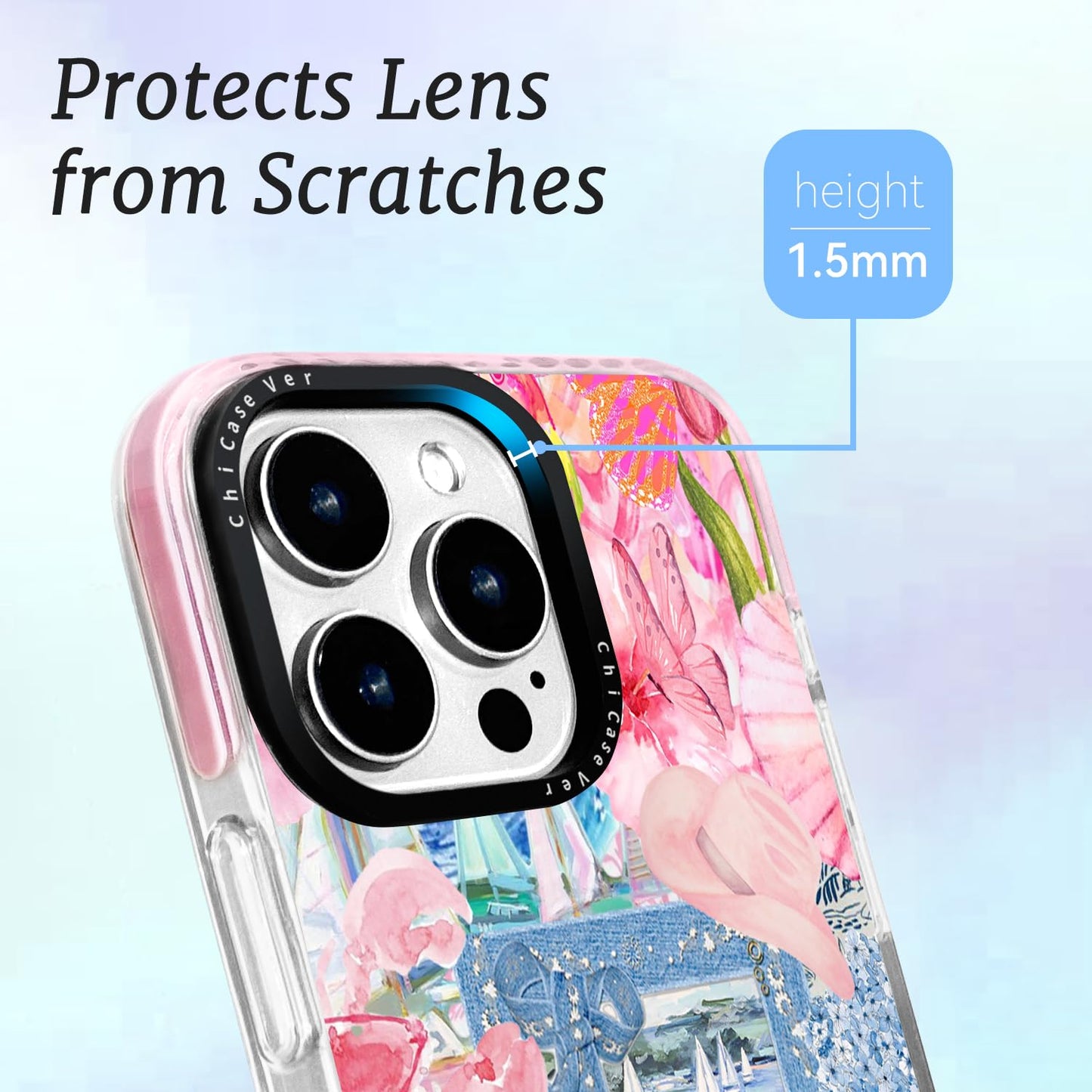 ChiCaseVer for iPhone 14 Case, Coastal Vintage Collage Pattern, Military-Grade Drop Protection, Cute Soft Slim TPU Protective Cover with Camera Protection for Women & Girls