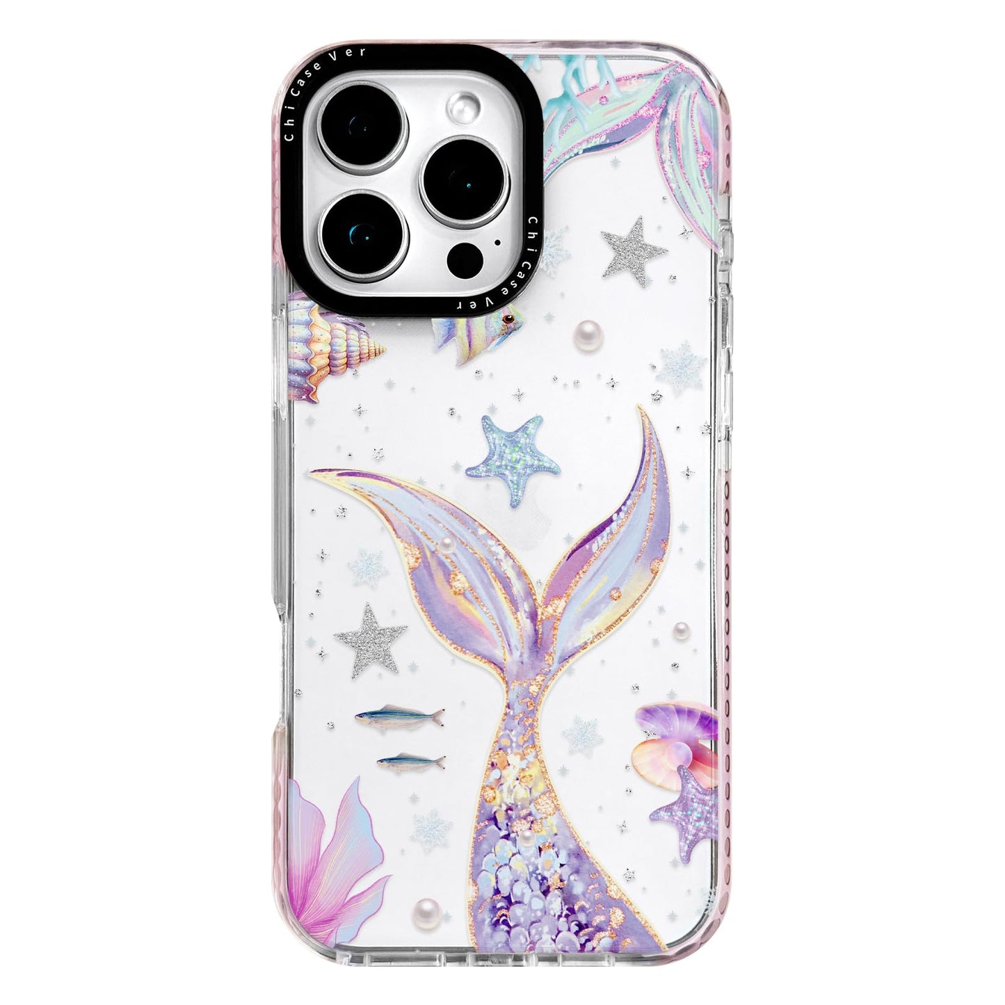 ChiCaseVer for iPhone 14 Case, Magical Mermaid Pattern with Iridescent Tail, Military-Grade Drop Protection, Cute Soft Slim TPU Protective Cover with Camera Protection for Women & Girls