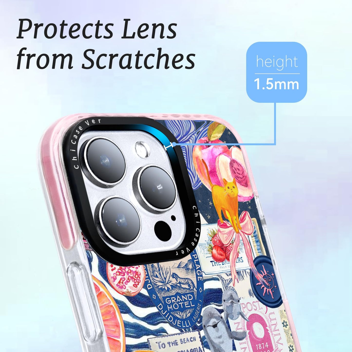 ChiCaseVer for iPhone 12 Pro Case,Y2K Citrus Coastal Vintage Style Military-Grade Drop Protection TPU Camera Protection for Women Girls