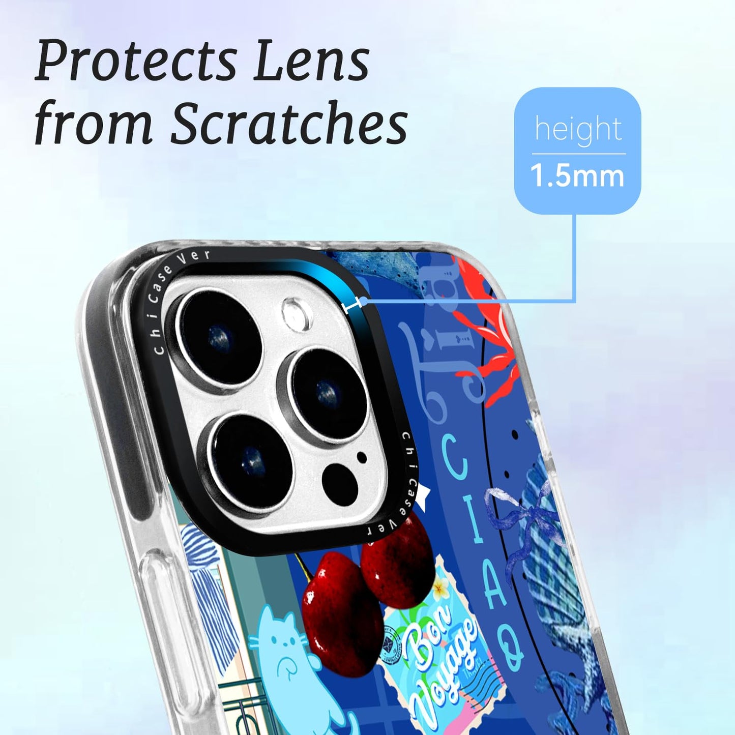 ChiCaseVer for iPhone 14 Case Travel Adventure Collage Pattern Military Grade Drop Protection Cute Slim TPU Cover with Camera Protection for Women Girls Travel Lovers