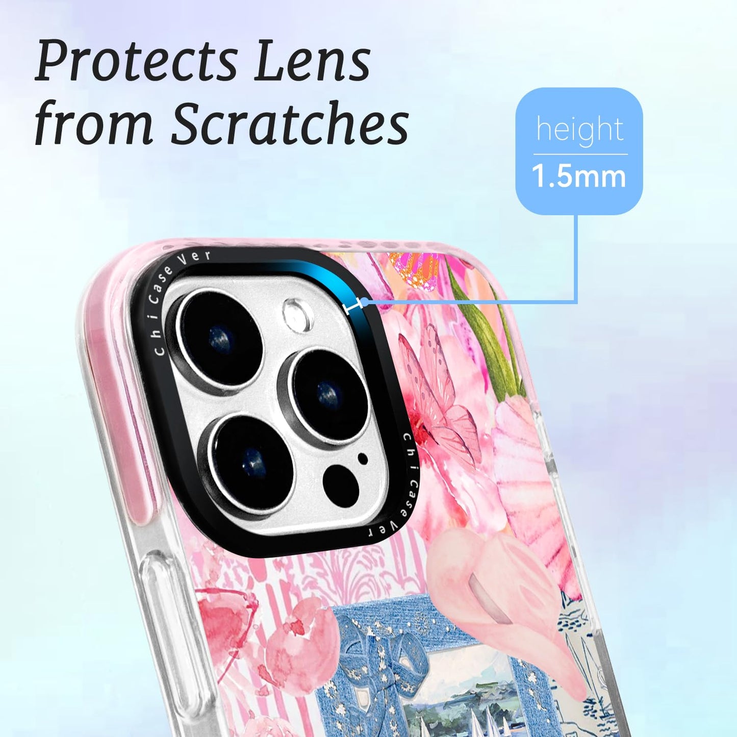 ChiCaseVer for iPhone 14 Case, Coastal Vintage Collage Pattern with Flowers & Shells, Military-Grade Drop Protection, Cute Soft Slim TPU Protective Cover with Camera Protection for Women & Girls