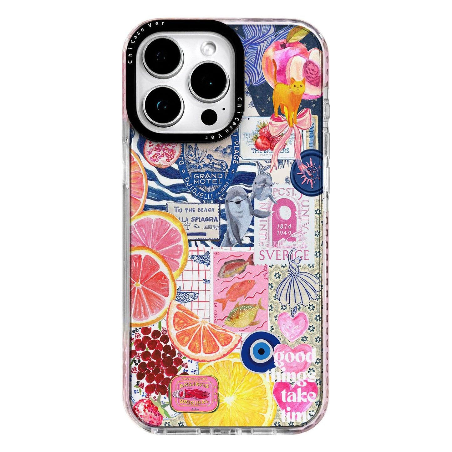 ChiCaseVer for iPhone 13 Case,Y2K Citrus Coastal Vintage Style Military-Grade Drop Protection TPU Camera Protection for Women Girls
