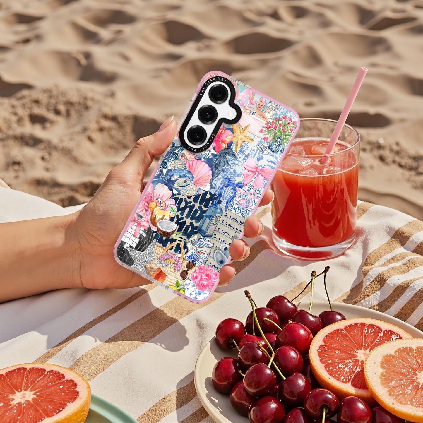 ChiCaseVer for Samsung Galaxy S25 Ultra Case, Coastal Romantic Y2K Design with Military-Grade Drop Protection, Cute Ocean Theme TPU Cover with 1.5mm Camera Protection for Women Girls