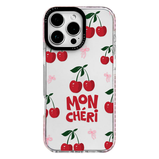 ChiCaseVer for iPhone 14 Case, Cute Cherry Mon Chéri Pattern with Bows, Military-Grade Drop Protection, Cute Soft Slim TPU Protective Cover with Camera Protection for Women & Girls