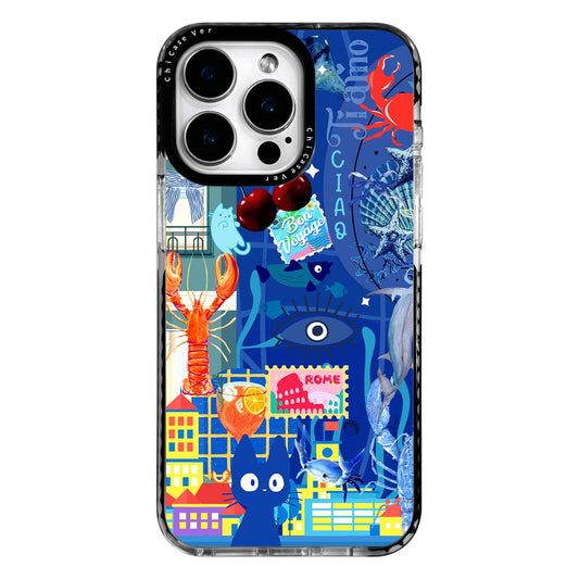 ChiCaseVer for iPhone 14 Case Travel Adventure Collage Pattern Military Grade Drop Protection Cute Slim TPU Cover with Camera Protection for Women Girls Travel Lovers