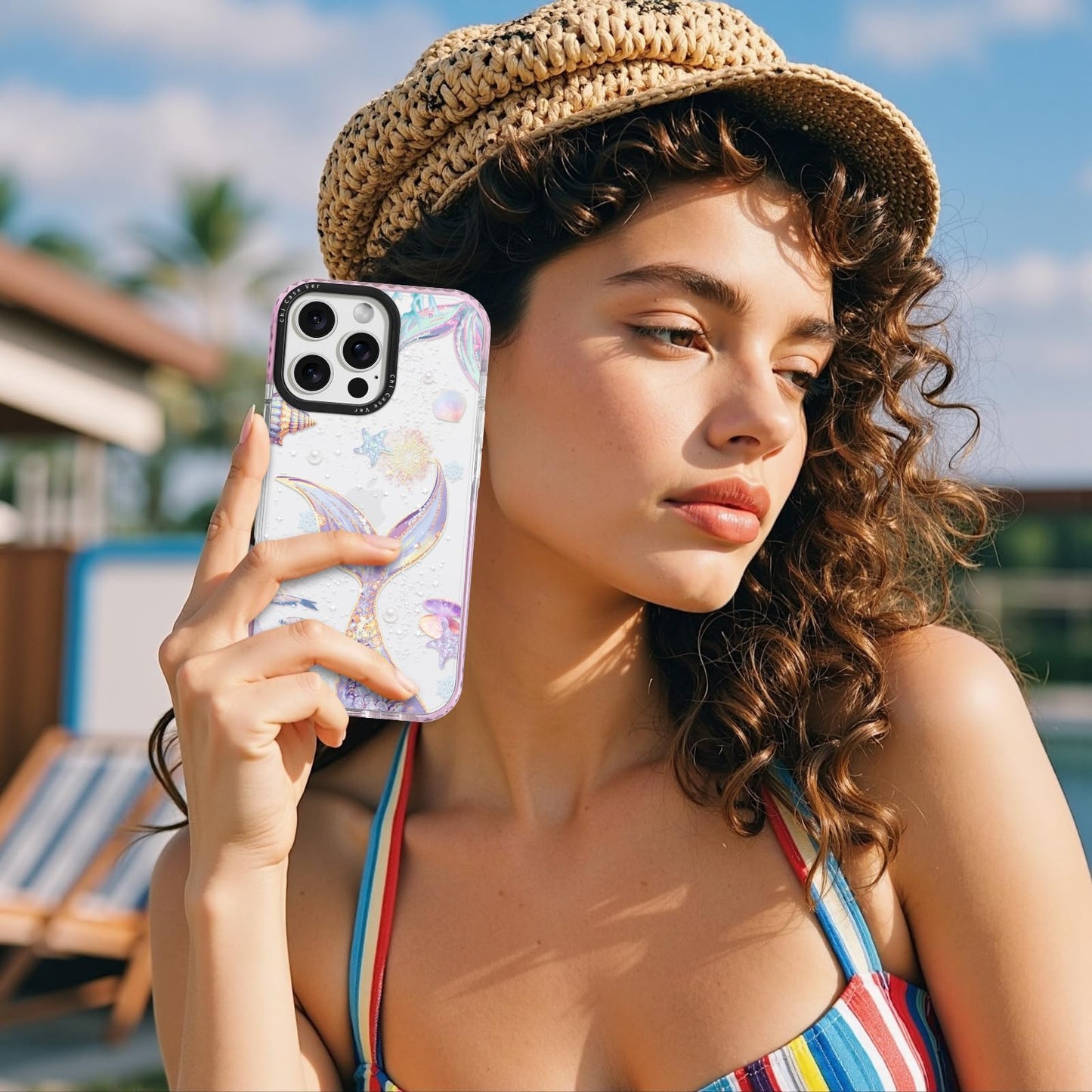 ChiCaseVer for iPhone 14 Case, Magical Mermaid Pattern with Iridescent Tail, Military-Grade Drop Protection, Cute Soft Slim TPU Protective Cover with Camera Protection for Women & Girls