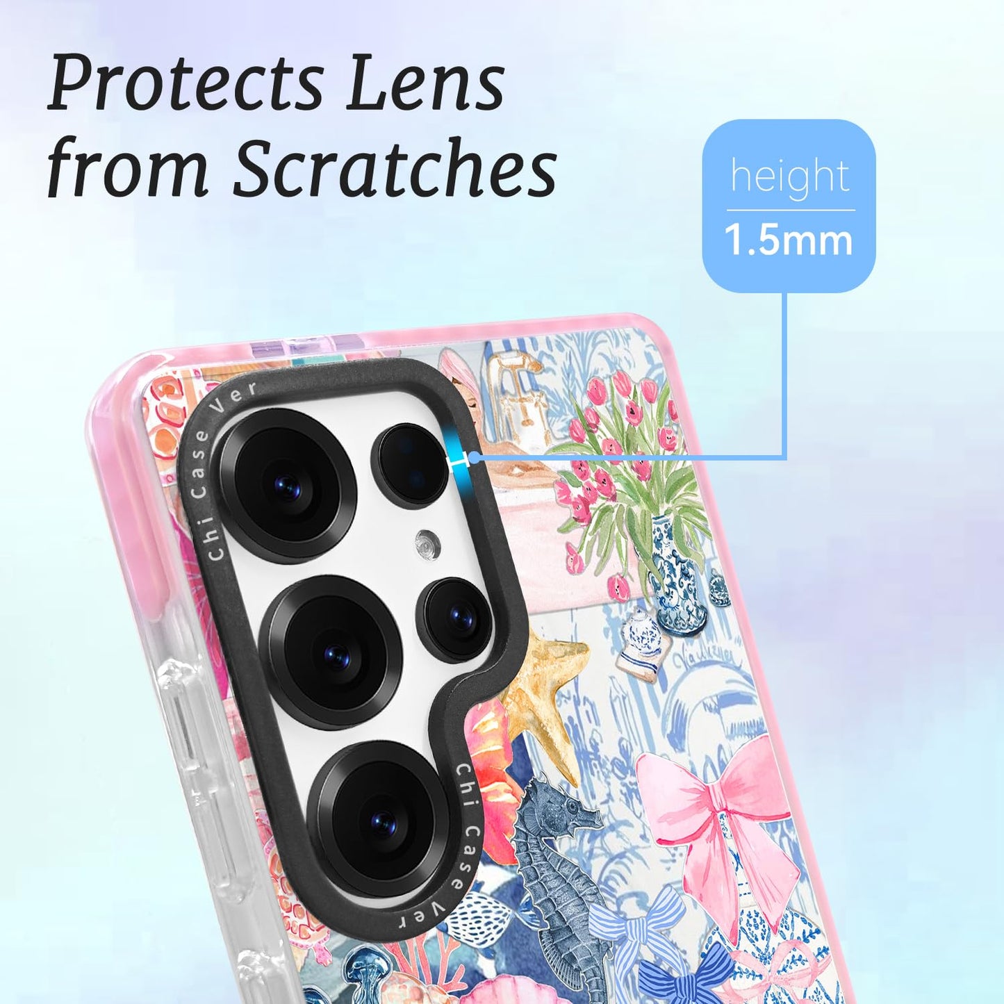 ChiCaseVer for Samsung Galaxy S25 Ultra Case, Coastal Romantic Y2K Design with Military-Grade Drop Protection, Cute Ocean Theme TPU Cover with 1.5mm Camera Protection for Women Girls