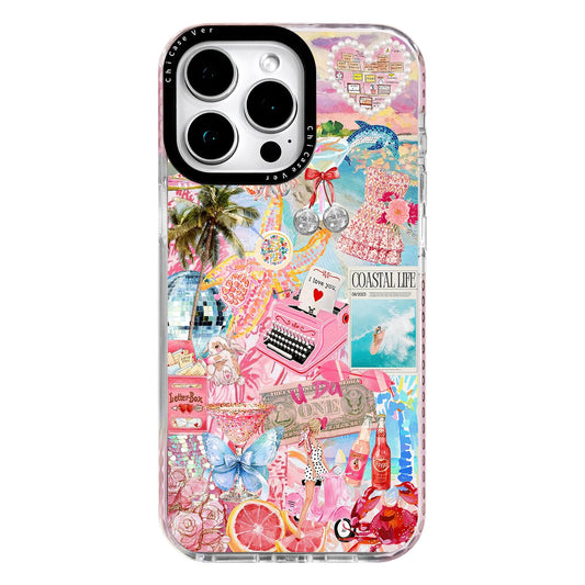 ChiCaseVer for iPhone 14 Case, Coastal Life Pattern with Tropical Collage, Military-Grade Drop Protection, Cute Soft Slim TPU Protective Cover with Camera Protection for Women & Girls