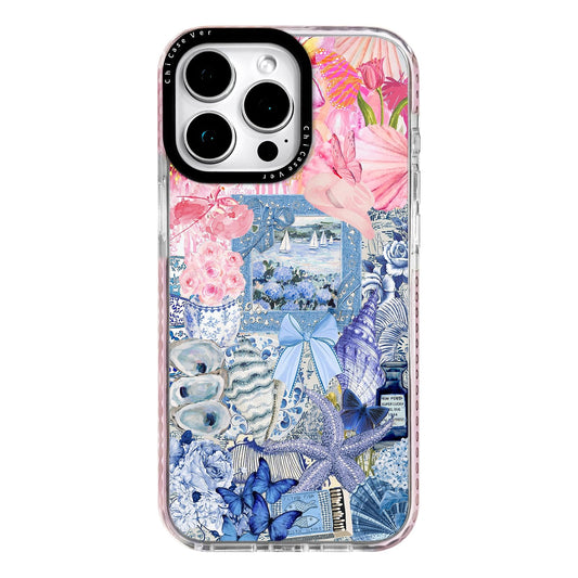 ChiCaseVer for iPhone 14 Case, Coastal Vintage Collage Pattern with Flowers & Shells, Military-Grade Drop Protection, Cute Soft Slim TPU Protective Cover with Camera Protection for Women & Girls
